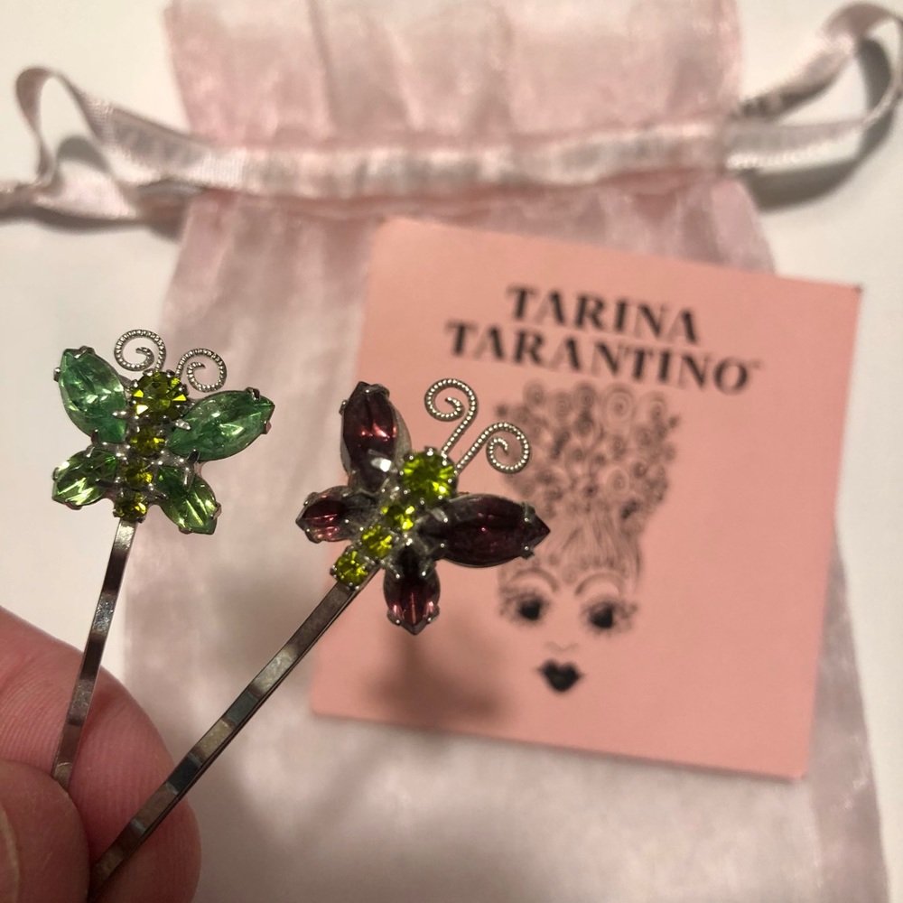 🌴 VINTAGE TARINA TARANTINO CRYSTAL HAIR PINS 💗